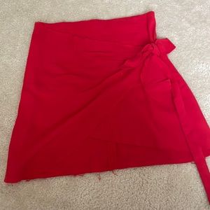 White Fox Boutique Red Keepsake Linen Skirt